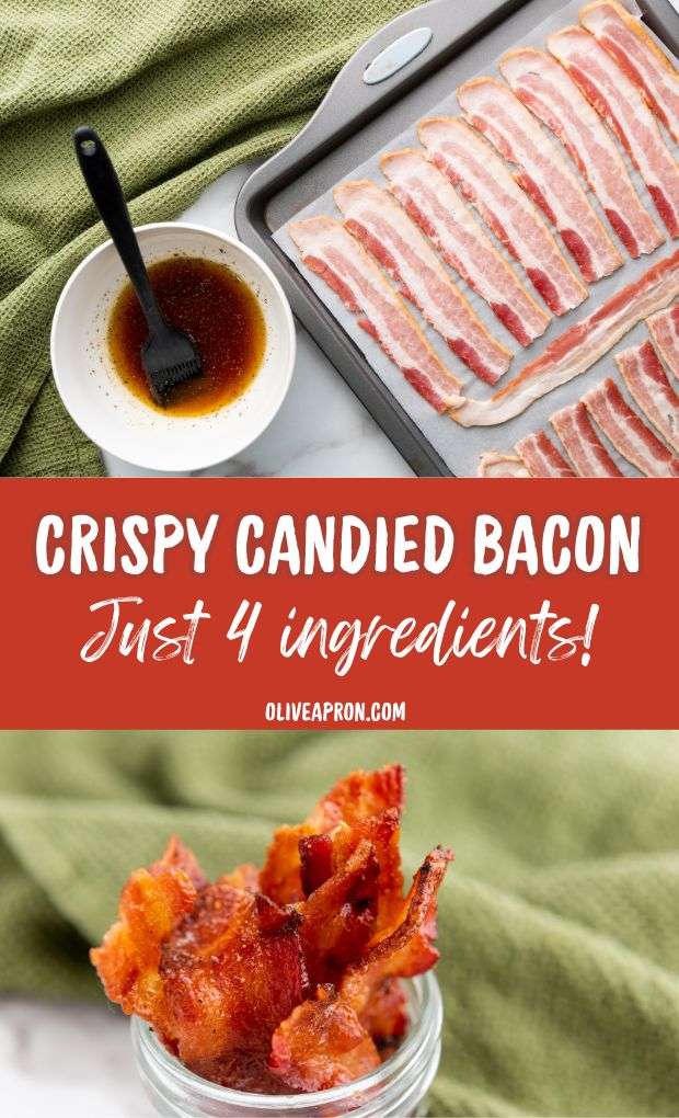 Crispy candied bacon collage