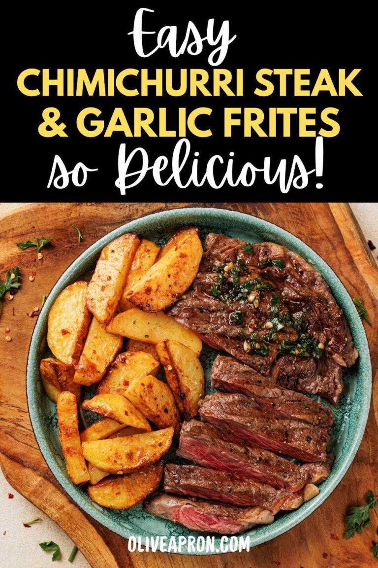 Easy chimichurri steak garlic frites pin