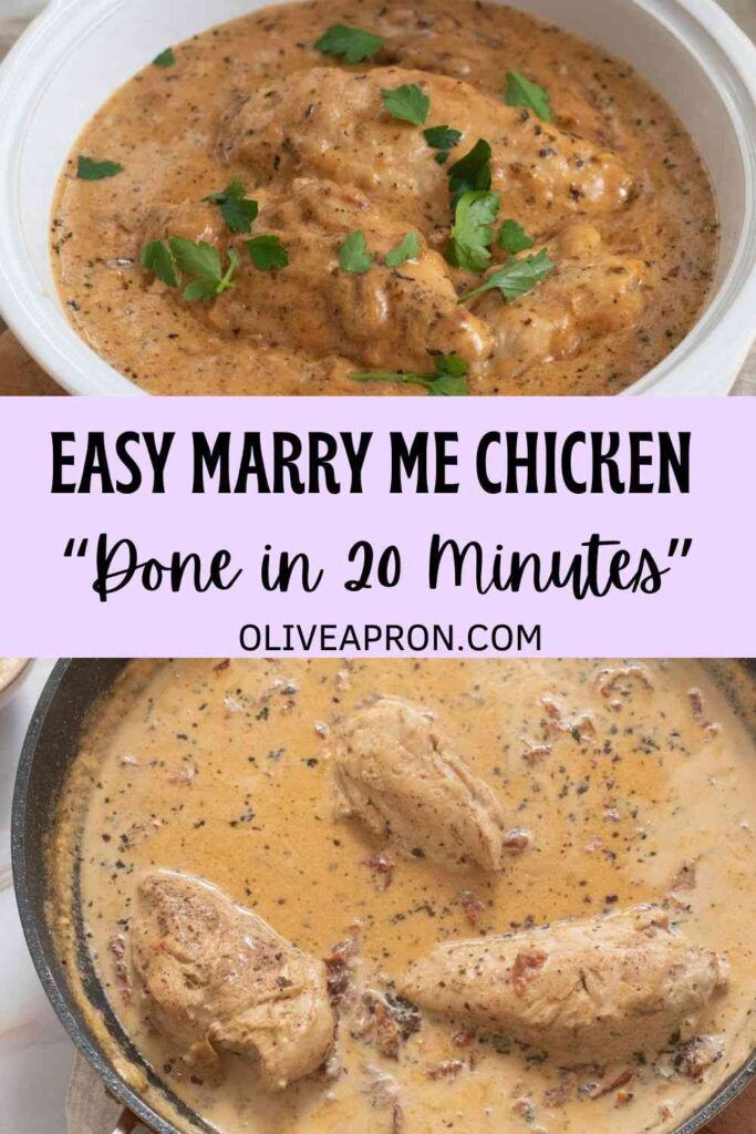 Creamy Marry Me Chicken served in a bowl, garnished with fresh parsley
