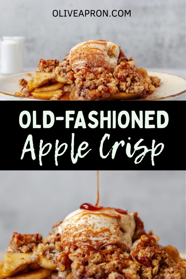 Old fashioned apple crisp finished dessert