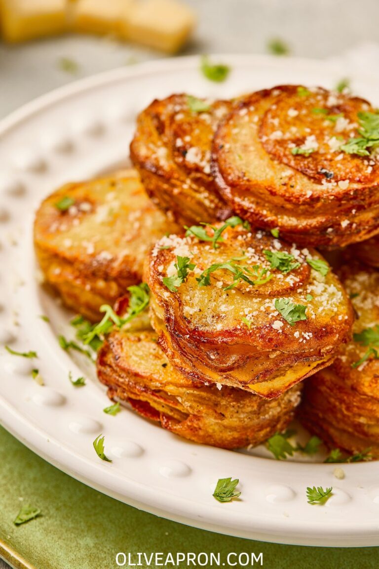 Parmesan garlic potato stacks