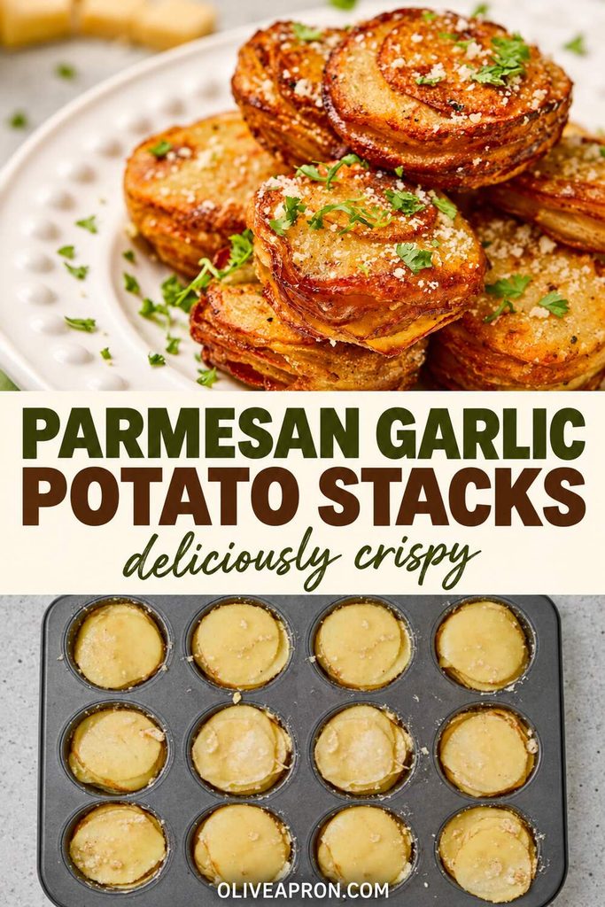 Parmesan garlic potato stacks deliciously crispy pin