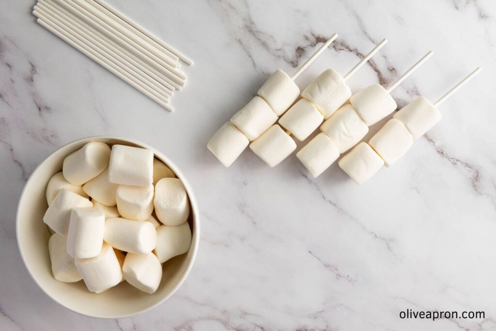 Marshmallow pops on sticks