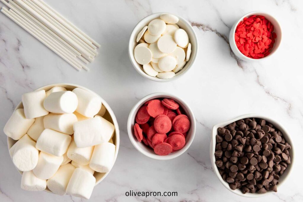 Valentines marshmallow pops ingredients