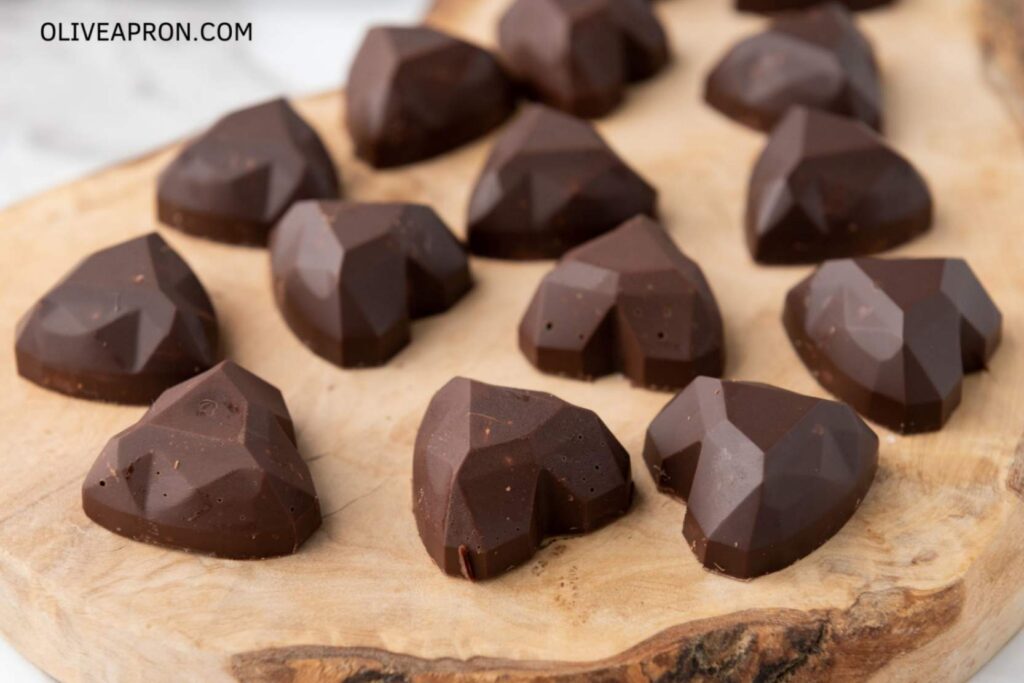 Nutella trufles in wooden tray
