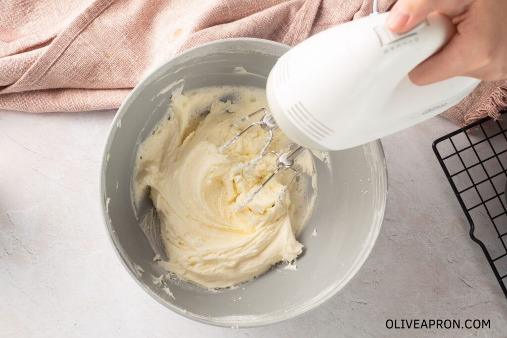 Beating butter to make the icing