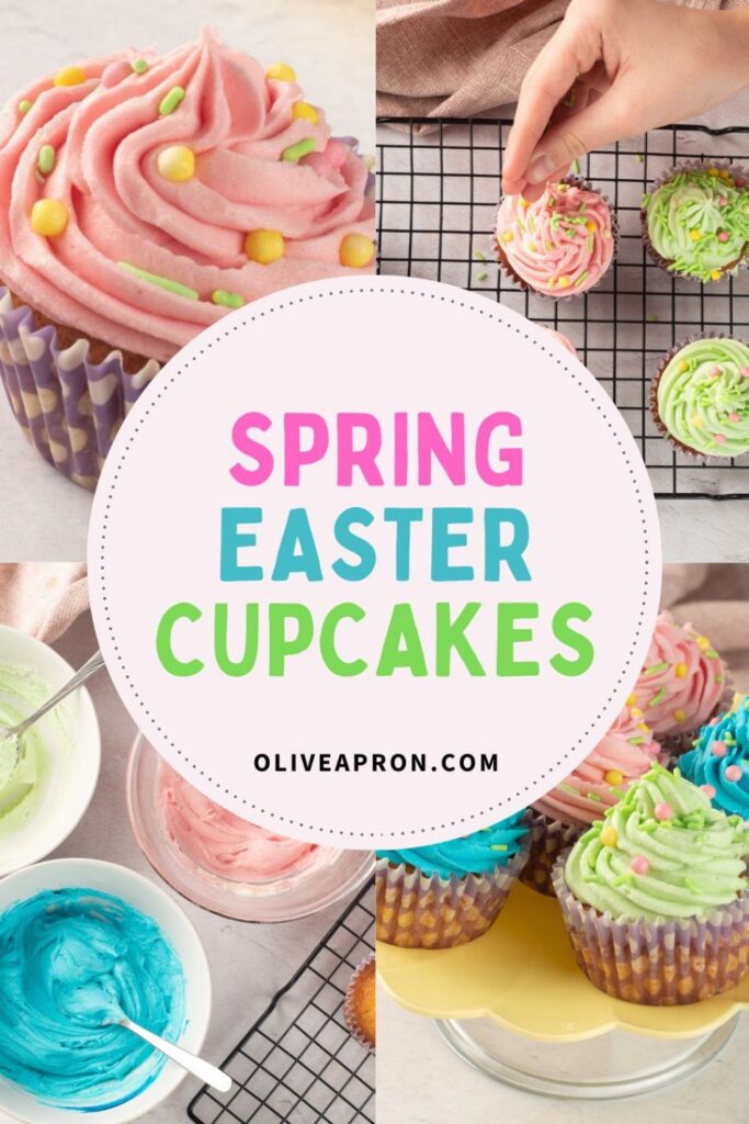 Spring Easter Cupcakes Collage