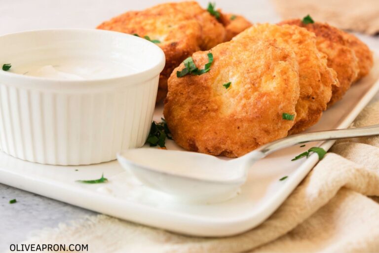 Ready potato fritters served on a plate