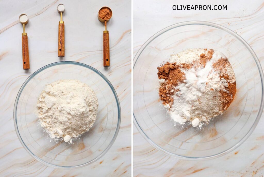 Mixing dry ingredients in a bowl