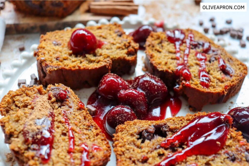 Pumpkin Cherry Loaf Cake Close up
