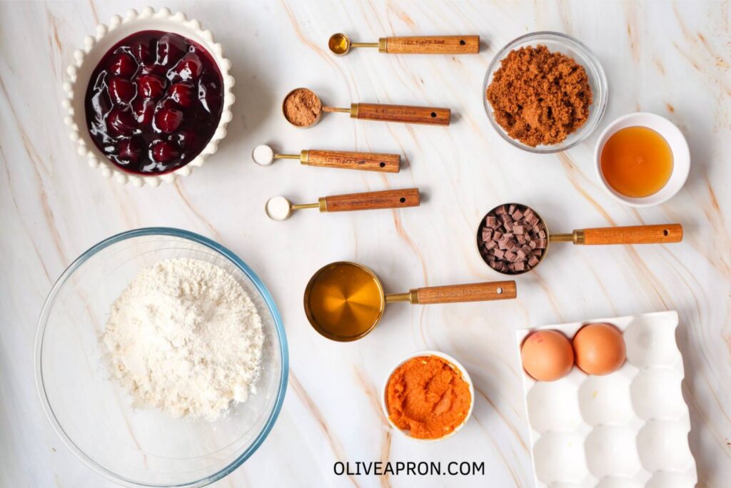 Pumpkin Cherry Loaf Cake Ingredients
