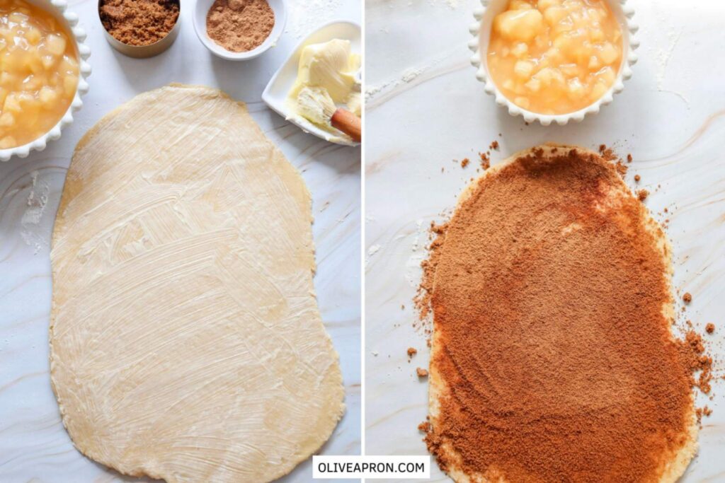 Sheet dough with cinnamon powder