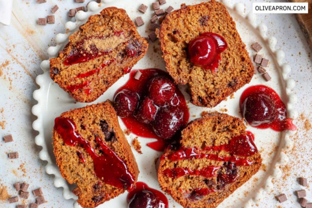 Top view of Pumpkin Cherry Loaf Cake