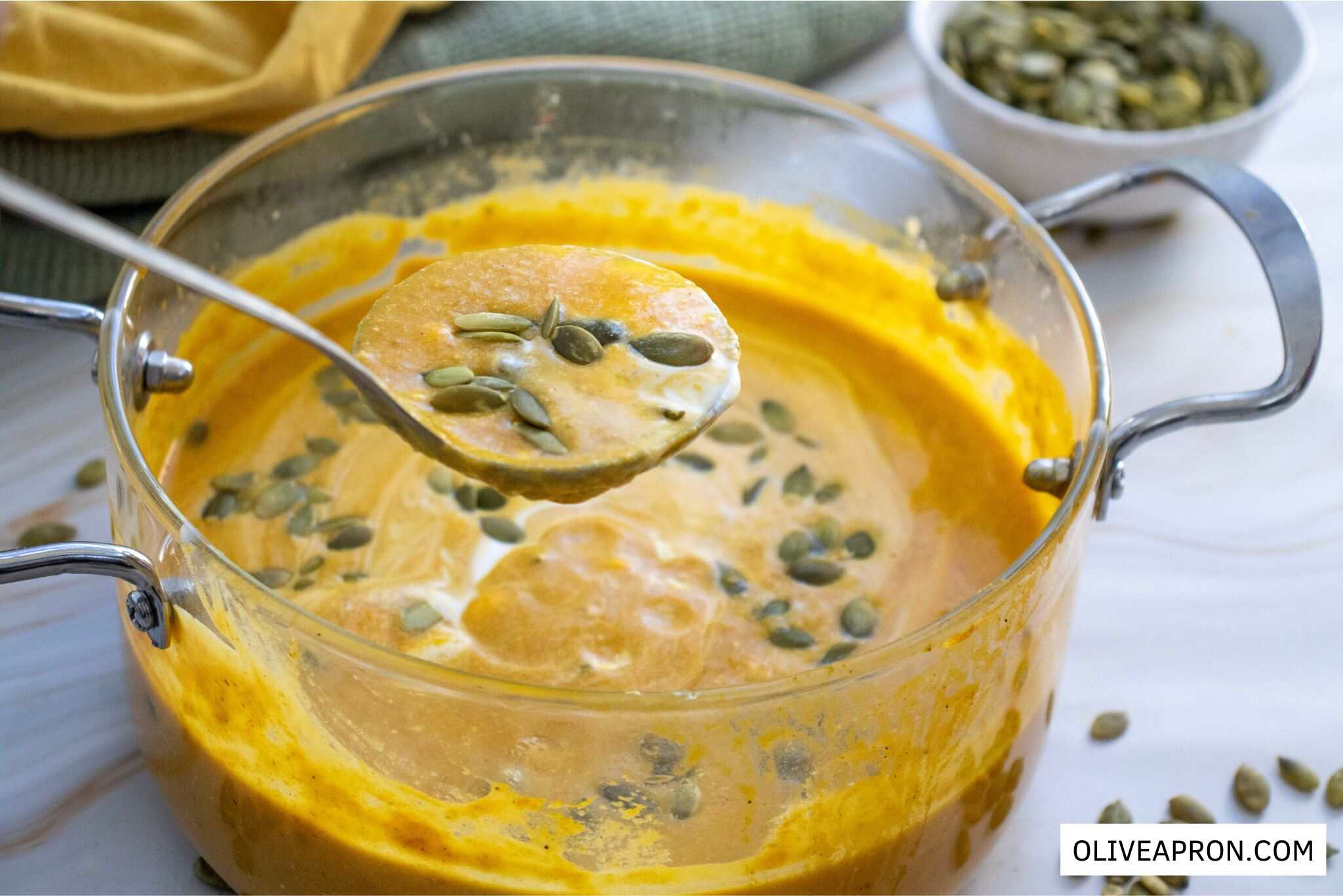 10 pumpkin soup serving close up